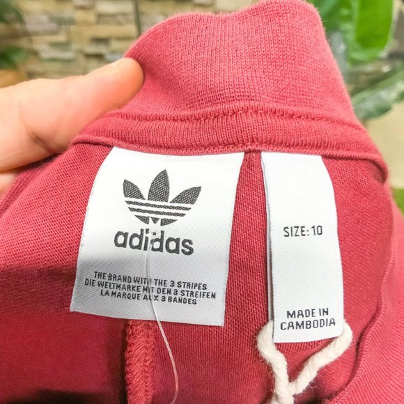 ADIDAS Originals Contrast Panel Oversized 'Boxy' Cropped Logo Print Tee - Size S - Picture 6 of 6